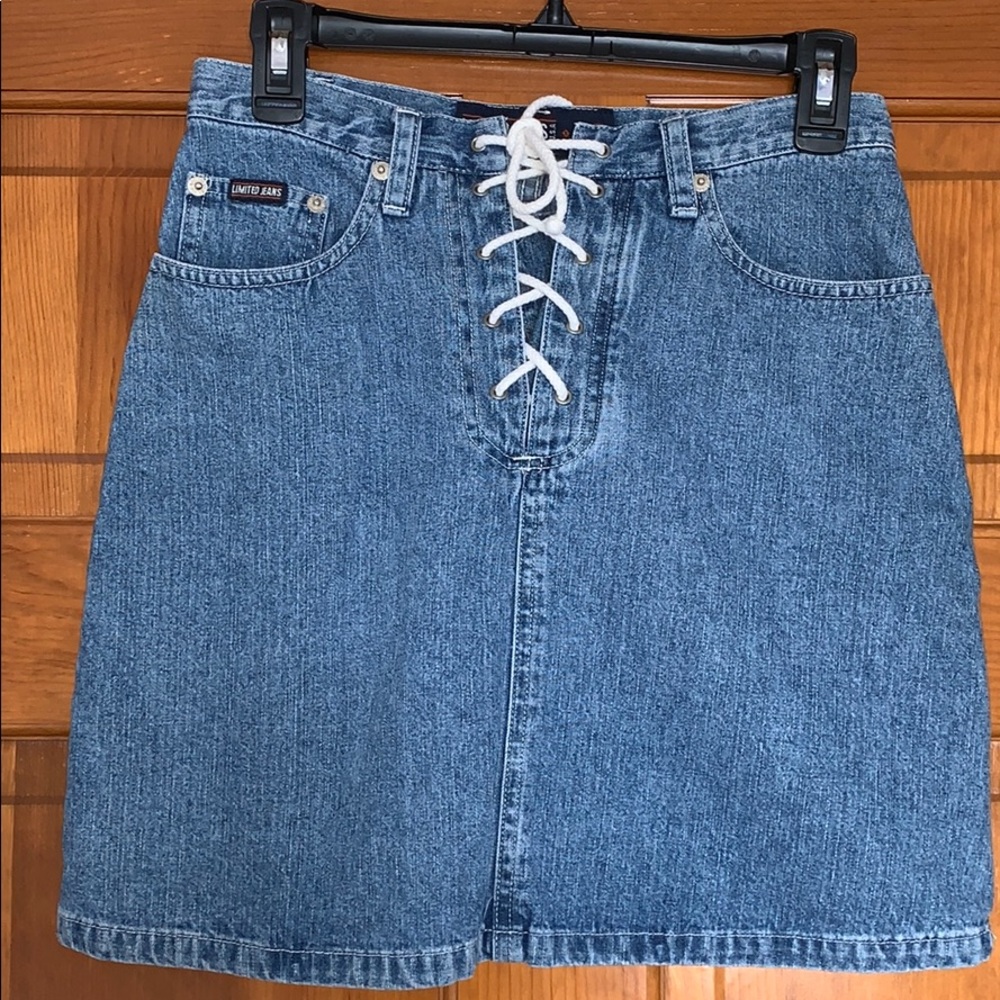 Limited Women’s 2 Denim Tie Close Mini Skirt